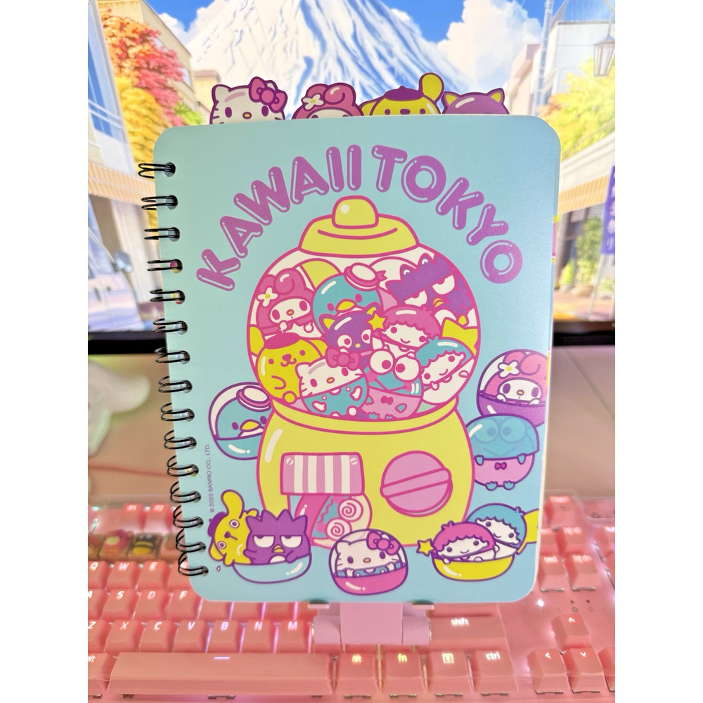 Sanrio Hello Kitty & Friends Notebook Journal 2023 4 Tab Spiral Dot Grid Gashapo
